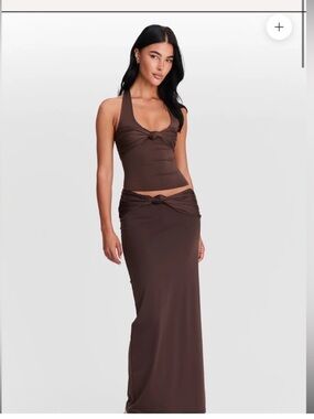 Sasha Therese Mila Maxi Skirt - Chocolate Brown - Size M